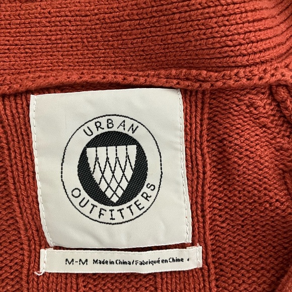UO Red/Brown Ribbed Cardigan, M - Picture 4 of 4